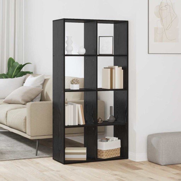 vidaXL Dulap pentru cărți Stejar negru 69.5 x 29 x 137.5 cm 879666