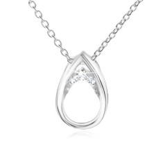 Colier din argint 925, ajustabil, lan? - model lacrima, zirconii transparente foto