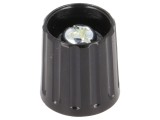 Buton rotativ negru din poliamidă 6mm pentru potențiometre RITEL