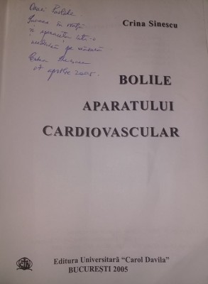 Bolile Aparatului CARDIOVASCULAR,CRINA SINESCU,Universitatea CAROL DAVILA,Dedica foto