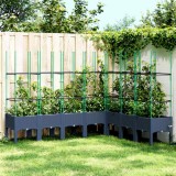 Cumpara ieftin Jardinieră de grădină cu spalier, albastru gri, 200x160x142,5 cm, PP