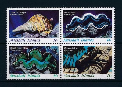 Marshall Islands 1986 - Fauna marina, crustacee si moluste, serie neuzata foto