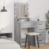 vidaXL Masă de toaletă cu lumini LED, gri sonoma, 50x41x135 cm