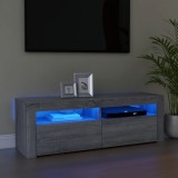 Comodă TV cu lumini LED, gri sonoma, 120x35x40 cm