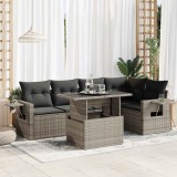 Cumpara ieftin Gossi set mobilier gradina cu perne, 6 piese, gri, poliratan