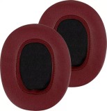 Set 2 bureti TXE pentru casti Skullcandy Crusher ANC EVO 3.0 / 2.0 / 360 / Hesh 3 / Venue, Over-Ear, Rosu inchis, Spuma cu memorie, Piele ecologica