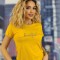 U833-9 Tricou casual cu imprimeu text &quot;beautiful&quot;