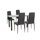Set de masă Mezza 4+1 negru-negru