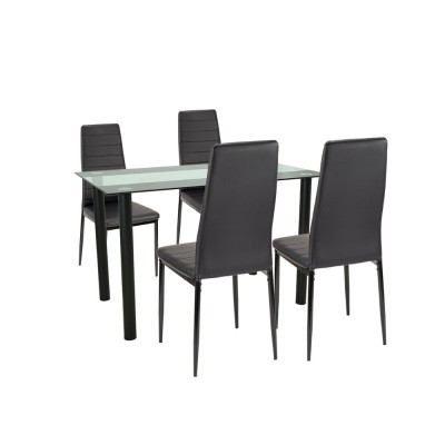 Set de masă Mezza 4+1 negru-negru foto