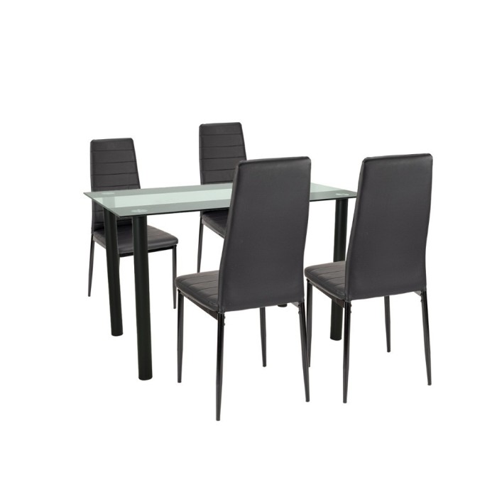 Set de masă Mezza 4+1 negru-negru