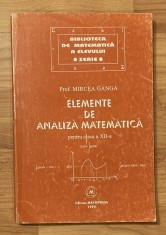 Elemente de analiza matematica. Clasa a XII de Mircea Ganga