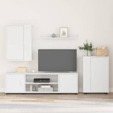 vidaXL Set comodă TV Pe perete 4 pcs Alb Lemn compozit 3397896