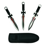 Cumpara ieftin Set trei cutite de aruncat, Cross Fury, otel inoxidabil, 19 cm