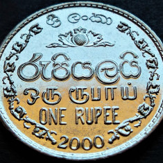 Moneda exotica 1 RUPIE - SRI LANKA, anul 2000 * cod 5011 = A.UNC