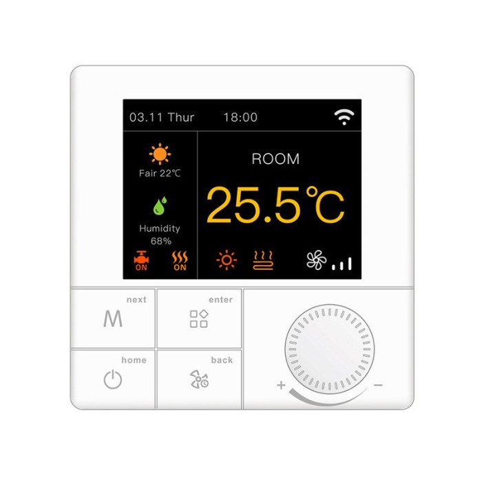 Termostat digital wifi, programabil, ecran lcd, control vocal, smartphone android, ios, alb MultiMark GlobalProd