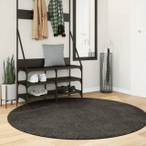 vidaXL Covor ISTAN, cu fire &icirc;nalte, aspect lucios, antracit, &Oslash; 160 cm