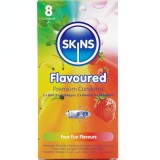 Skins-Pachet Prezervative Premium Multi-arome, 8 Bucăți