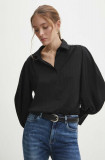 Cumpara ieftin Answear Lab camasa femei, culoarea negru, cu guler clasic, regular