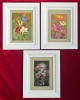 SET 3 Tablouri Miniaturale Toader Schipor Natura Statică cu Flori, Pictura &icirc;n ulei, inramate 19x24cm, Realism