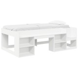 vidaXL Cadru de pat pentru copii cu depozitare Alb 90 x 190 cm 3422627