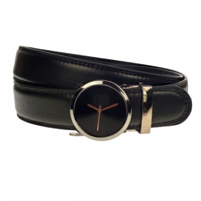 Curea barbati, casual-eleganta, din piele ecologica, latime 3.5 cm, negru - CK148N foto