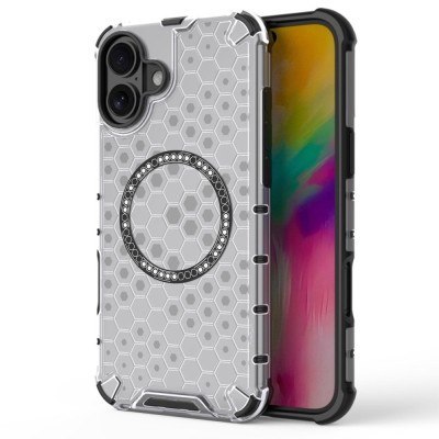 Techsuit - HoneyComb Shield MagSafe - iPhone 16 - White foto
