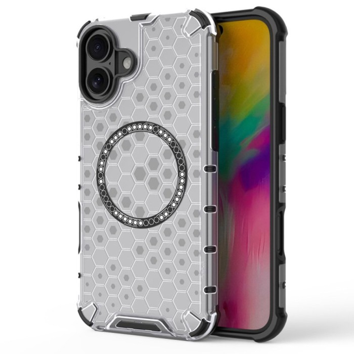 Techsuit - HoneyComb Shield MagSafe - iPhone 16 - White