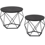 VASAGLE Set de 2 mese de cafea, stil industrial, 50x40cm si 40x36cm, negru Household NewTrend