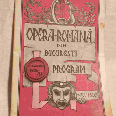 Opera Romana din Bucuresti - Program stagiunea 1926 - 1927 - revista - reclame