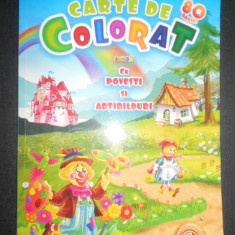 Carte de colorat cu povesti si abtibilduri. Jumbo Volumul 6