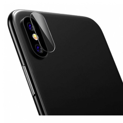 Folie de Sticla pentru Camera Foto Spate APPLE iPhone X XS, Negru foto