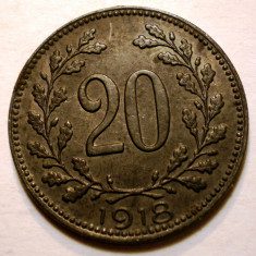 7.055 AUSTRIA WWI 20 HELLER 1918 XF