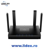 Router Wireless Gigabit CUDY WR3000 AX3000, Wi-Fi 6, Dual-Band 574 + 2402 Mbps, negru