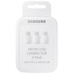 Set Adaptor USB Type C - Micro-USB, 3 buc - Alb foto