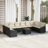 VidaXL Set de canapele pentru grădină 11 pcs Negru Rattan poli 3346907
