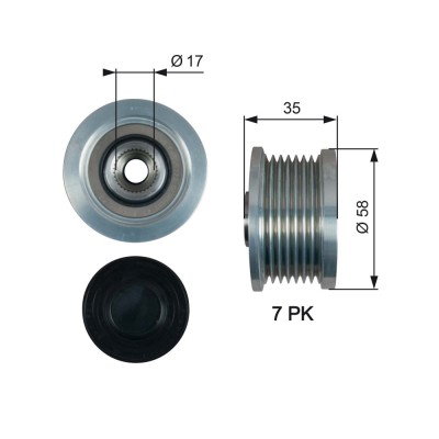 GATES OAP7183 DriveAlign&amp;reg; Sistem roata libera, generator foto