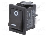 Comutator rocker DPST 2 poziții ON-OFF 10A 250V negru IP40 OMRON