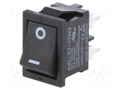 Comutator rocker DPST 2 poziții ON-OFF 10A 250V negru IP40 OMRON