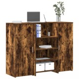 VidaXL Birou de recepție stejar afumat 135x50x103,5 cm lemn prelucrat