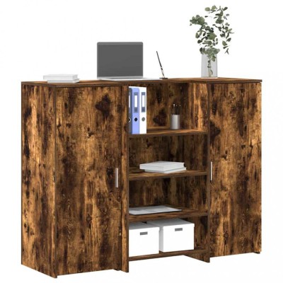 vidaXL Birou de recepție stejar afumat 135x50x103,5 cm lemn prelucrat 3324191 foto