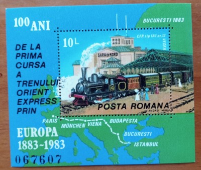 RO.-1983-&amp;#039;&amp;#039;CENTENAR -ORIENT-EXPRES&amp;#039;&amp;#039;-COLITA-MNH LUX -NESTAMPIL.-VEZI SCAN foto