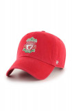 47brand șapcă de baseball din bumbac Liverpool FC culoarea rosu, cu imprimeu, EPL-RGW04GWS-RDB, 47 Brand