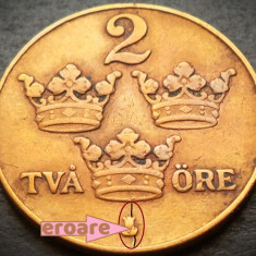 Moneda istorica 2 ORE - SUEDIA, anul 1927 *cod 5261 A = EROARE MATRITA