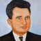 Tablou portret Nicolae Ceausescu semnat Cimpoesu.