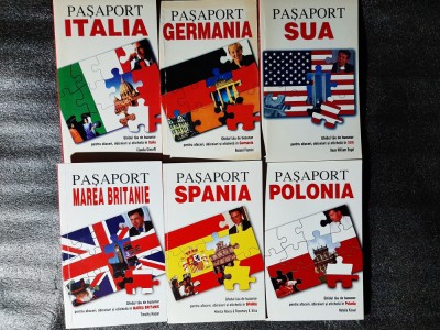 6 vol. colectia &amp;bdquo;Pasaport pentru Mapamond&amp;rdquo; (Italia, Germania, SUA, Spania, Polonia, Marea Britanie) foto