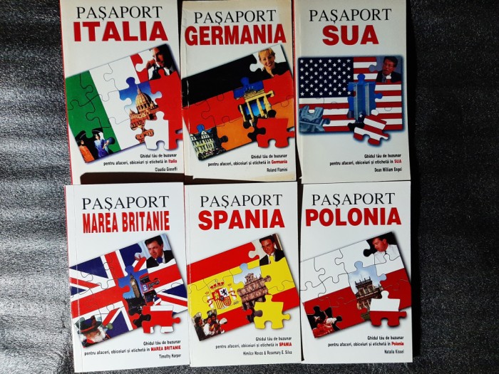 6 vol. colectia &bdquo;Pasaport pentru Mapamond&rdquo; (Italia, Germania, SUA, Spania, Polonia, Marea Britanie)