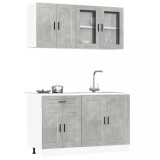 Gossi set dulapuri de bucatarie 4 piese &bdquo;kalmar&rdquo; gri beton lemn