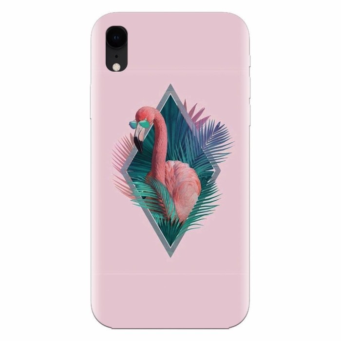 Husa silicon pentru Apple Iphone XR, Flamingo With Sunglass