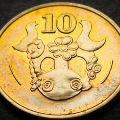 Moneda 10 CENTI - CIPRU, anul 1991 * cod 3977 = A.UNC cu pete