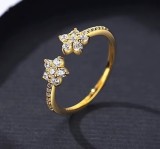 Cumpara ieftin Inel Reglabil Femei, Design Floral Cu Zirconiu Stralucitor, Model Elegant Din, Argintboutique